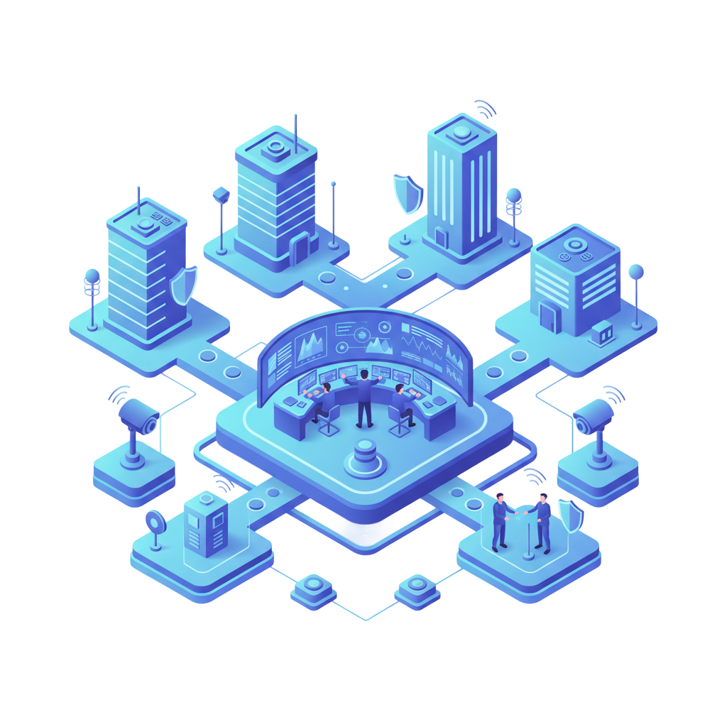 AI and IoT Smart Security and Infrastructure Illustration